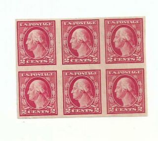 U.  S.  Stamps Scott 482 Two Cent Washington Imperforate Block Of 6