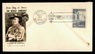 Dr Who 1959 Philippines Boy Scouts 10th World Jamboree Fdc C136899