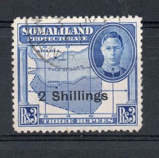 Somaliland Pro 1951 George 6th 2/ - On 3r Bright Blue Sg,  134 Fine Lot 3908b