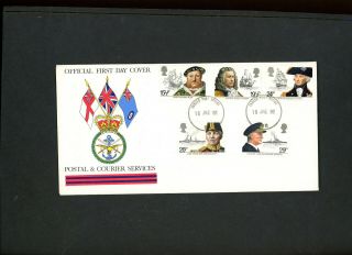 1982 Maritime Heritage Postal & Courier Services Fdc With Fpo 98 Cds