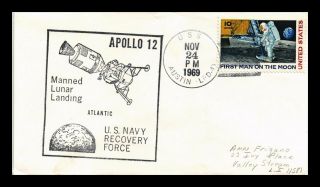 Dr Jim Stamps Us Apollo 12 Navy Recovery Space Event Cover Uss Austin 1969
