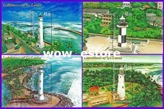 Sri Lanka Stamps - Lighthouses Of Sri Lanka 2018 - Four Miniature Sheets