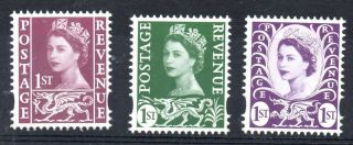 Wales.  2008.  W122 - W124.  Set X 3 Ex - Booklet Values.  Fine Unmounted.