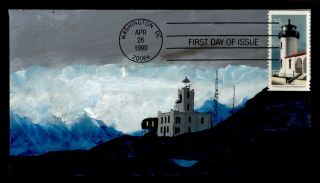 Dr Who 1990 Fdc Lighthouse Booklet Single Hand Painted Rd Cachet E66139