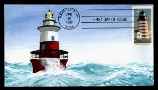 Dr Who 1990 Fdc Lighthouse Booklet Single Hand Painted Rd Cachet E56829