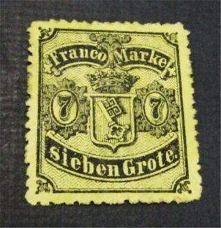 Nystamps German States Bergedorf Stamp 13 Og H $155