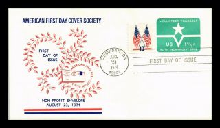 Dr Jim Stamps Us Volunteer Embossed Fdc Postal Stationery Cover Dual Franked