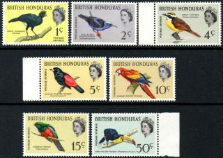 British Honduras 1967 Birds Watermark Sideways Set Of 7 Sg.  239/245 (mnh)