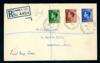 Edward Viii 1936 Registered Cover First Day Of Issue (o050)