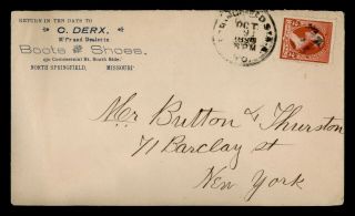 Dr Who 1894 North Springfield Mo Fancy Cancel Advertising Shoes/boots E55226
