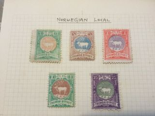 6 X 1883 Norge/norway,  Tromso Bypost Stamps