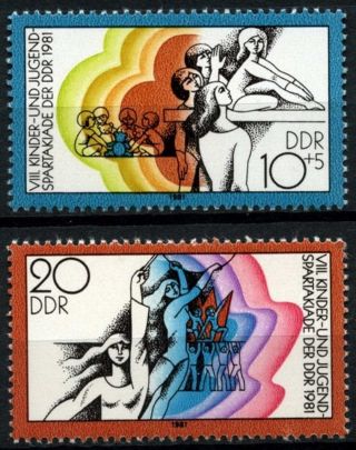 East Germany Ddr 1981 Sg E2370 - 1 Sports Day Mnh Set D59926