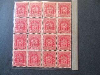 1929 U S S 680 2c Fallen Timbers Red Block Of 16v Mnh Og Whole Vf