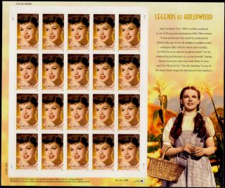 2006 Judy Garland 12th Legends Of Hollywood Series Sheet 20 39¢ Stamps 4077