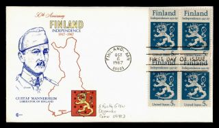 Dr Who 1967 Finland Independence Block Fdc C122756