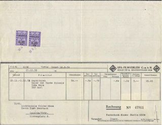 Germany Nazi Era Document Film Cinema Theatre Revenues 1935 Fiscal
