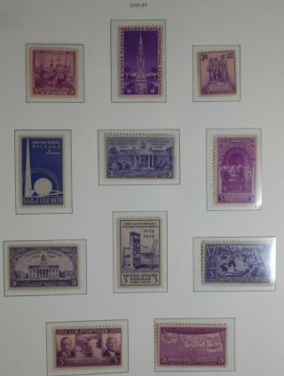 U.  S.  Stamps: Scott 835,  - // - 858,  The Commemorative Issues,  1938 - 1939,  Ognh