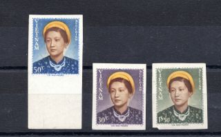 3 Vietnam Viet - Nam Imperf Proof? Stamps Buu - Chinn $1.  50 Id 1883