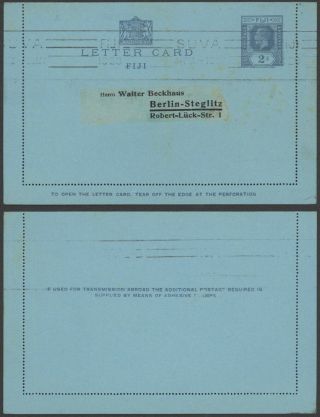 Fiji 1928 - Postal Stationery To Berlin Germany 28687/4