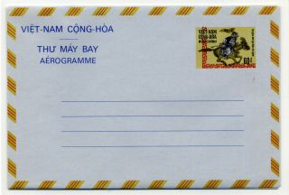 South Vietnam Postal Stationery Aerogramme 60d Courier On Horse With Flag