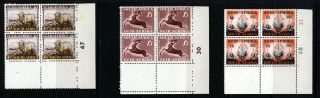 South Africa 1953 The Full Set As Cylinder Blocks Of Four Sg 146 To Sg 148