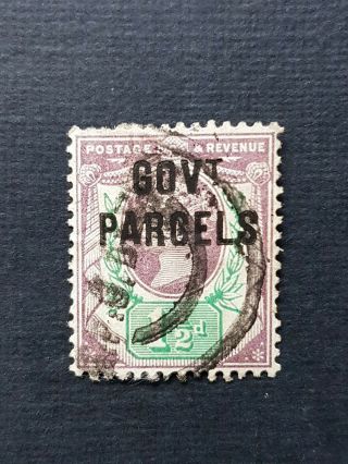 Gb Stamp Qv Sg 065 1 1/2d,  Overprint Govt Parcels,  Cv £28