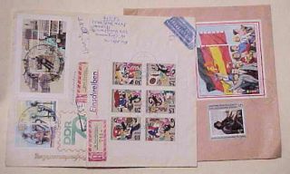 German Ddr Sheetlets 4 Registered Covers 3 To Usa