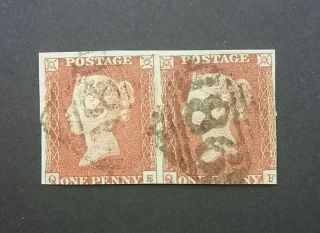 GB Penny red imperf pair 2