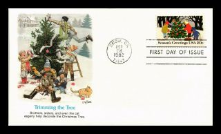 Us Cover Christmas Trimming The Tree Fdc Fleetwood Cachet