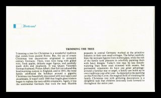 US COVER CHRISTMAS TRIMMING THE TREE FDC FLEETWOOD CACHET 2