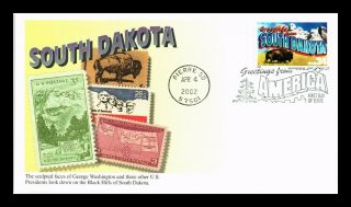 Dr Jim Stamps Us South Dakota Greetings From America First Day Cover Pierre