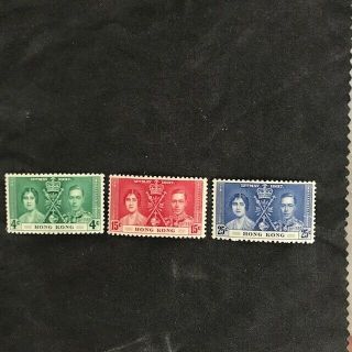 Hong Kong Stamps [pre1997] 1937 Coronation Set Mlh/mnh Sg 137/8/9