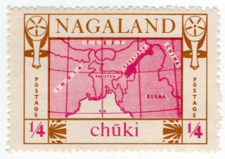 (i.  B) India Cinderella : Nagaland Air Service ¼c (map)