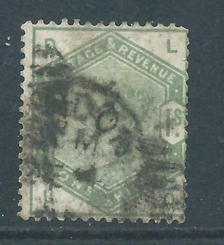 Queen Victoria Stamp Sg196 One Shilling Dull Green Good Colour R4036k