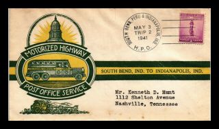 Dr Jim Stamps Us South Bend Peru Indianapolis Hpo Cover Trip 2 1941