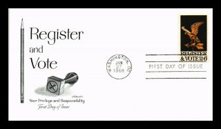 Dr Jim Stamps Us Register And Vote Scott 1344 First Day Cover Washington Dc