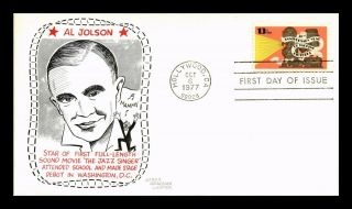Dr Jim Stamps Us Al Jolson Jazz Singer Talking Pictures Fdc Cover Hollywood