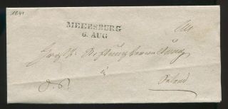 1841 Germany Stampless Folded Letter Sheet Straighline Meersburg Cancel Ph3613