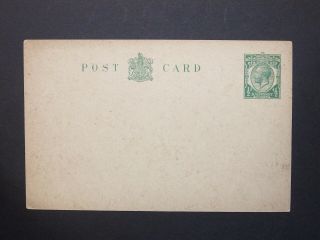 Gb Stationery 1917 Kgv 1/2d Green Postcard Thin Buff Card Size F H&b Cp67
