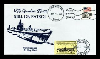 Dr Jim Stamps Us Garry Owen Local Post Uss Grenadier Naval Cover 1983