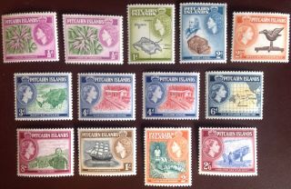 Pitcairn Island 1957 - 63 Set With Listed Shades Mh