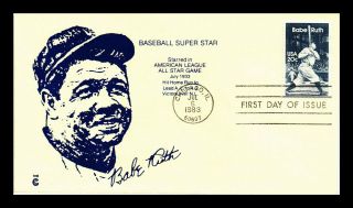 Dr Jim Stamps Us Baseball Star Babe Ruth First Day Cover Chicago