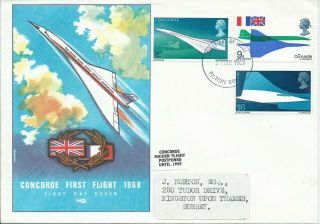 Gb 1969 Concorde Set (3) On Illustrated Maiden Flight Cover With Filton Fdi