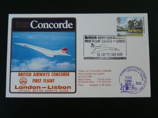 First Flight Cover Concorde 1981 London Lisbon British Airways 82494