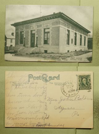 Dr Who 1908 Lawrenceville & Ulysses Rpo Natchez Ms Post Office Postcard E42435