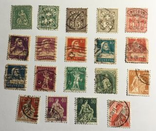 Vintage Postage Stamps (19) - Switzerland 1881 Onwards (a29a)