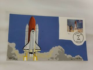 Us 1995 Fdc $10.  75 Shuttle Hand Painted Cachet Dunne
