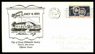 Mayfairstamps 1959 Us Opening Day Us Post Office Newton Jersey Cover Wwb_543