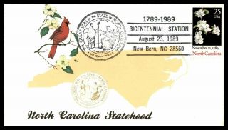 Mayfairstamps 1989 Us North Carolina Statehood Cardinal North Carolina Cover Wwb