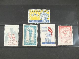 Latvia 1967? Boy Scout Seals 5 Stamps